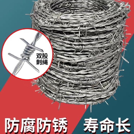 佛山钢丝刺绳镀锌刺丝围墙防爬刺铁丝铁蒺藜防盗刺户外防锈铁丝网