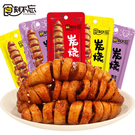 郑州食刻不忘烤面筋平江辣条零食休闲食品面筋卷厂家零食批发直销