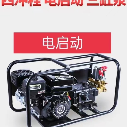 东阿县汽油电启动打药机，220V高压园林农药消毒式打药机农用喷雾器