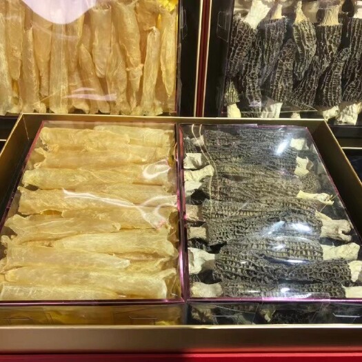广州礼盒包装双拼高端食材羊肚菌拼花胶