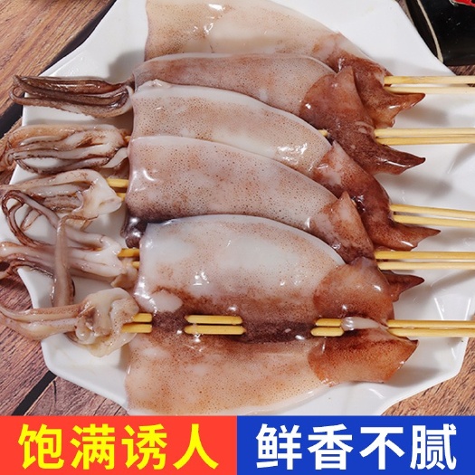连云港50克铁板鱿鱼串烧烤食材新鲜冷冻鱿鱼串火爆大鱿鱼
