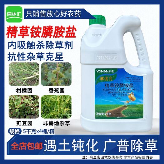 广州永农草洛克10%精草铵膦钠盐除草剂牛筋草小飞蓬烂草剂杂草