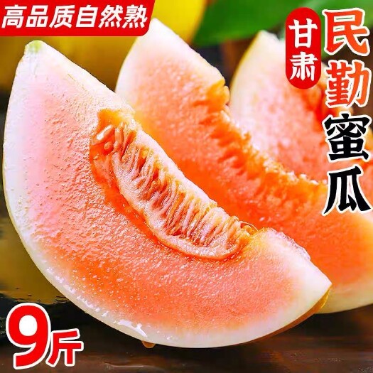 甘肃民勤黄河蜜甜瓜新鲜水果当季整箱黄金红宝蜜瓜脆香瓜批发包邮