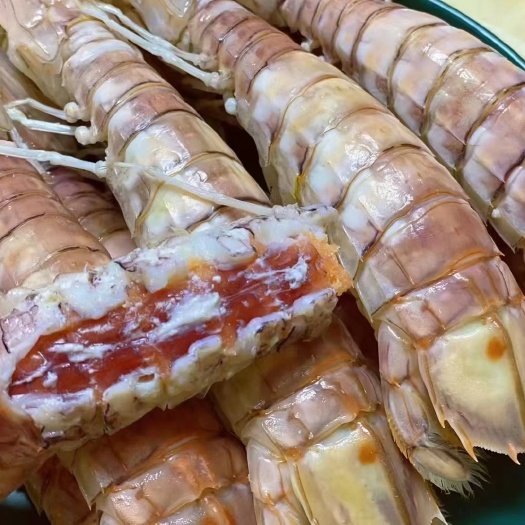 北海熟冻皮皮虾，解冻加热可食用