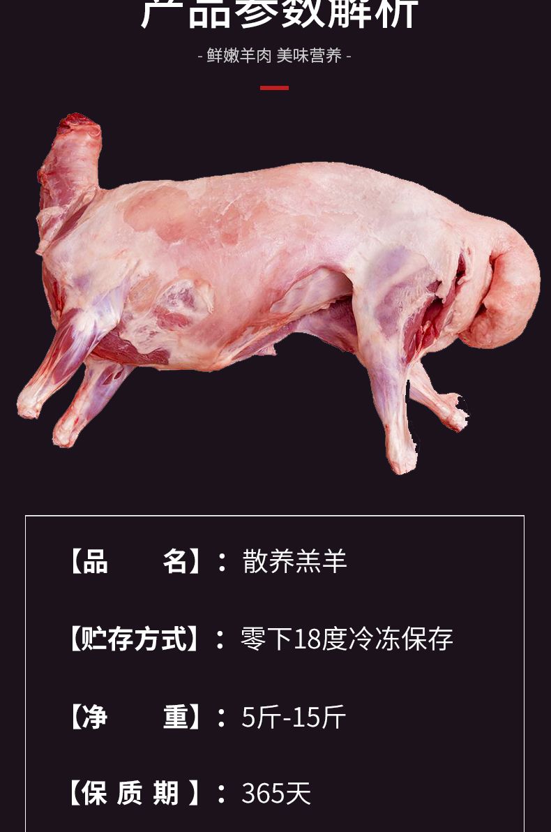 羊肉新鲜现杀冷冻烤全羊内蒙古小羔羊8斤-30斤烧烤酒店食材非