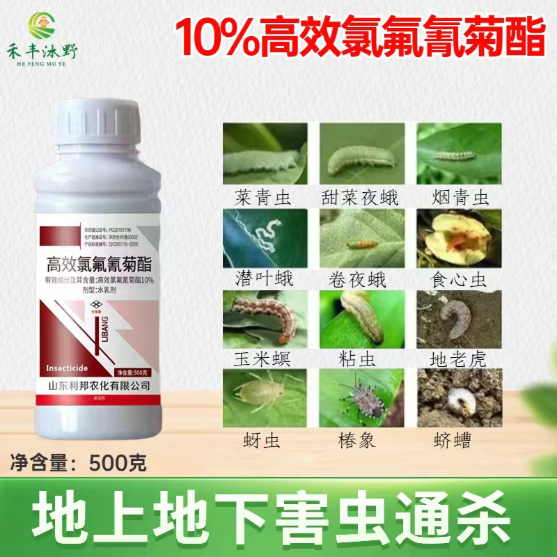 10%高效氯氟氰菊酯菜青蟲吊絲蟲食心蟲鉆心蟲果樹蔬菜大田