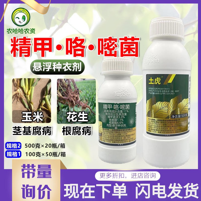 莘县汤普森土虎精甲咯菌腈嘧菌酯玉米茎基腐病花生根腐病种衣剂