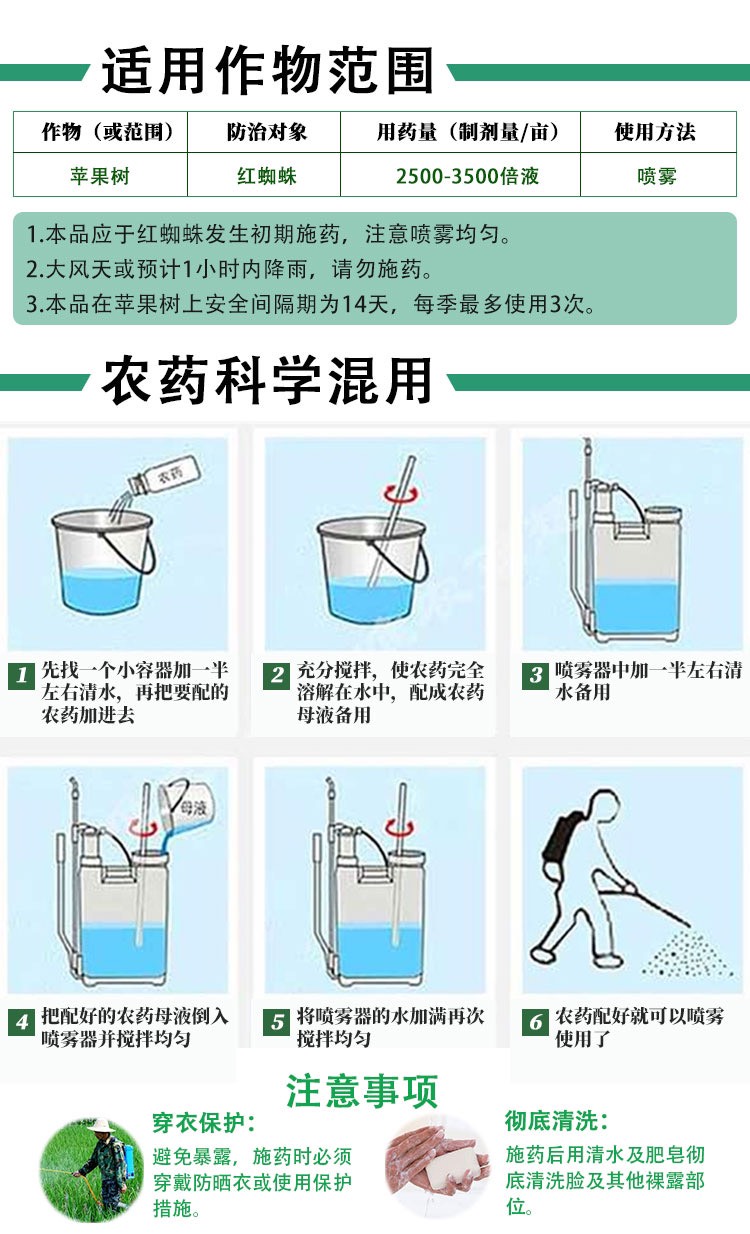 百农思达 10.5%阿维菌素哒螨灵苹果树蜘蛛若螨叶螨杀螨杀虫