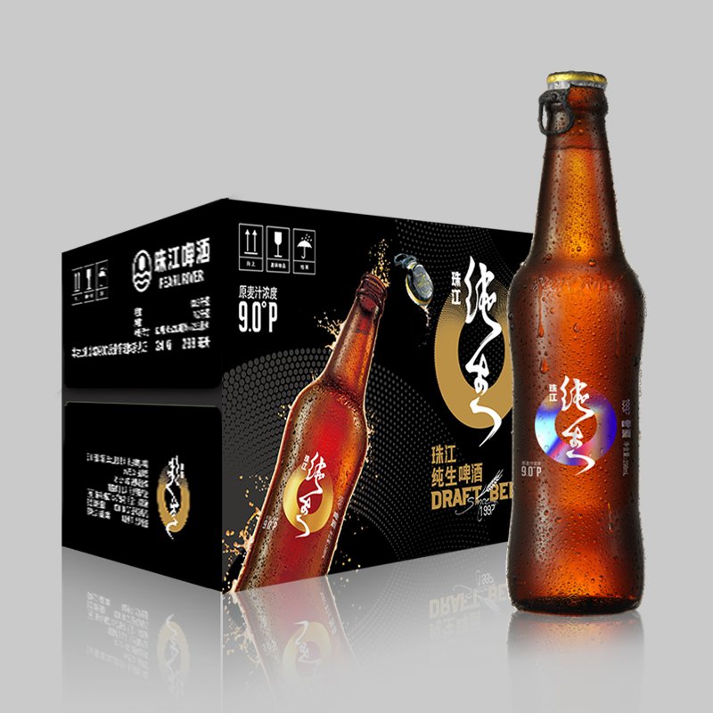 珠江纯生啤酒图片黑瓶图片