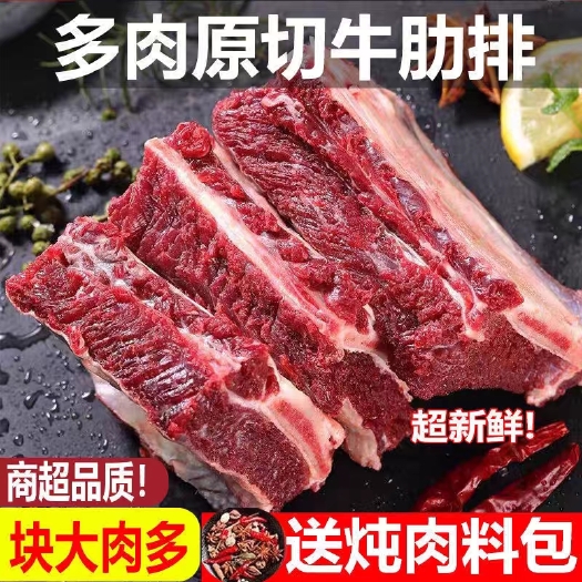 新鲜原切黄牛排骨多肉牛肋排牛排骨牛肋骨新鲜散养牛排骨