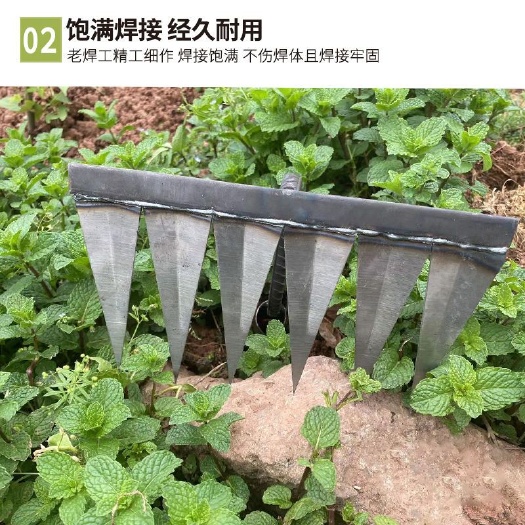 重庆市耙子农用铁耙子六齿锄头除草耙子新款锰钢耙子开荒松土焊接钉耙子