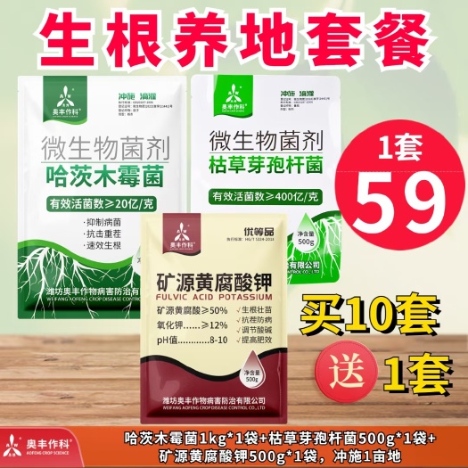 鄄城县哈茨木霉菌枯草芽孢杆菌微生物菌剂生根抗重茬防死棵生根防病套餐
