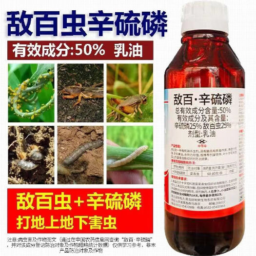 郑州50%敌百虫辛硫磷地蛆地老虎蛴螬金针虫韭蛆蒜蛆地下害虫杀虫剂