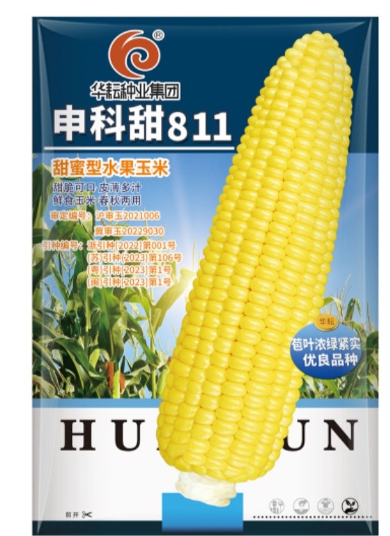 芜湖申科甜811甜玉米种子，棒型大，青苞皮薄无渣口感好