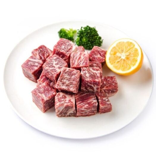 邢台和牛雪花牛肉粒2斤2厘米颗粒煎烤涮商用冷冻牛肉全国包邮