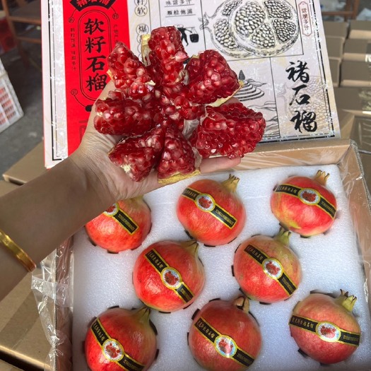 会理市突尼斯石榴5斤礼盒装，单果8两左右，支持社区团购一件代发！
