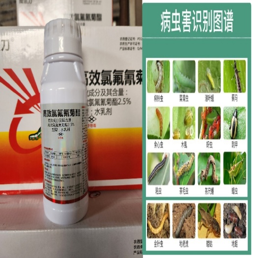 开封功夫2.5%高效氯氟氰菊酯，菜青虫绿盲蝽棉铃虫杀虫剂批发
