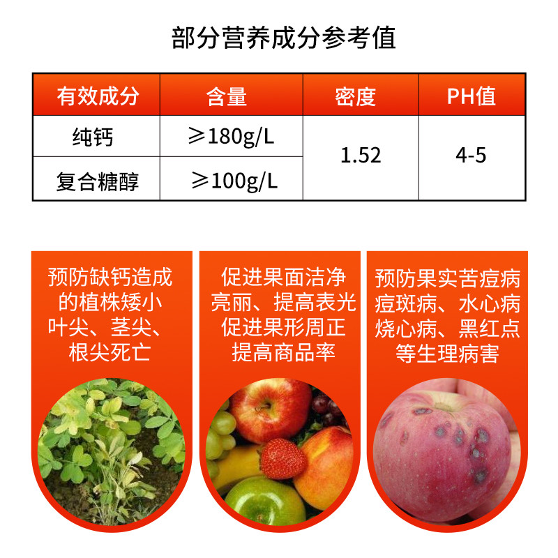 糖醇钙 螯合钙 高钙肥叶面肥水溶肥厂家预防裂果 钙肥 美果