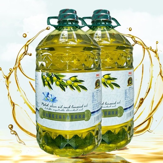 哈尔滨5升橄榄亚麻籽调和油非转基因物理压榨食用油一级初榨浓香植物油
