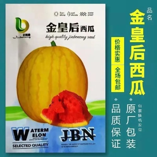 长沙金皇后西瓜种子黄皮甜王早熟西瓜种籽南方水果春季四季蔬菜种籽孑