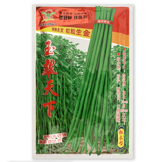 正品早熟杂交翠绿豇豆种籽不鼓籽无鼠尾特长豆角耐热大棚基地专用