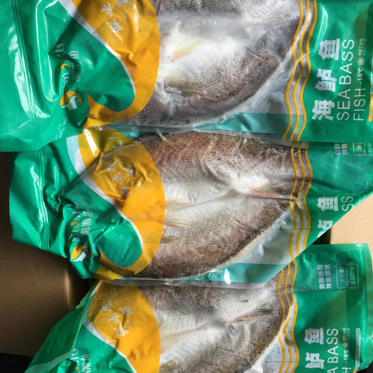 海鲈鱼  12条 800-900
真空独立包装