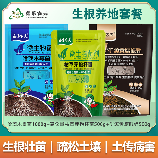 潍坊土壤调理剂 生根养地抗重茬套餐哈茨木霉菌+芽孢杆菌+矿源