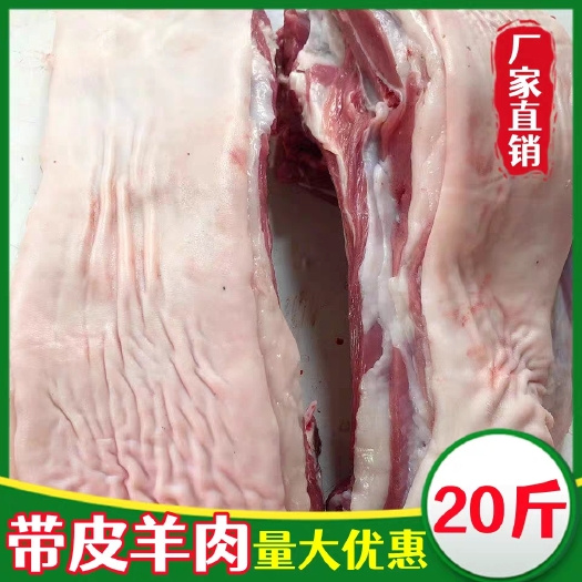 新鲜羊肉 冷冻去骨带皮羊肉 带皮羊腿肉羊背肉 饭店烧烤食用