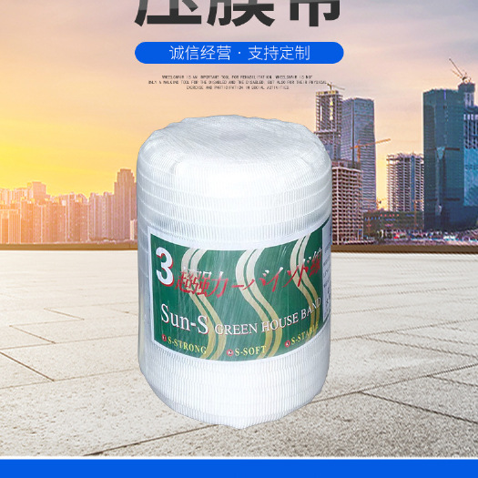 无棣县大棚压膜带园艺温室压膜绳蔬菜大棚农用涤纶白色无弹性树枝压膜线