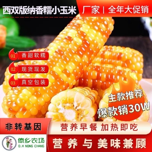 景洪市云南西双版纳花糯玉米香甜糯玉米粘糯玉米棒真空包装整箱代发批发