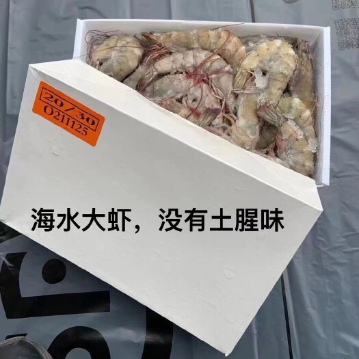 连云港盐冻大虾2030只只分离海虾白虾基围虾厄瓜多尔精品海捕大对虾