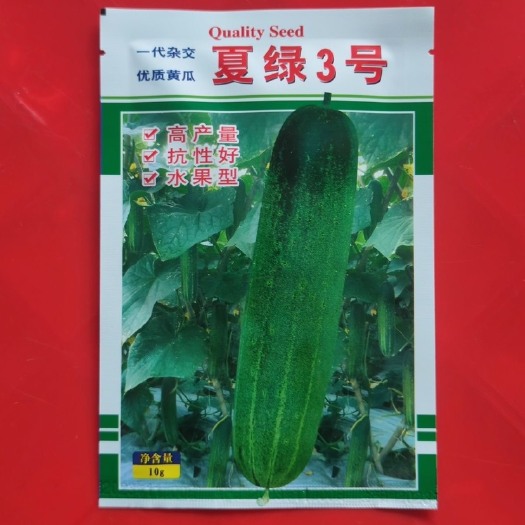 广州夏绿3号黄瓜种子水果大吊瓜籽中早熟耐热抗性好头尾均匀口感脆甜