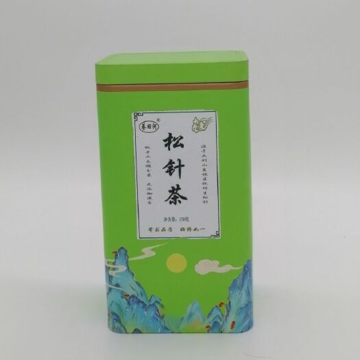 大悟县大别山系天然野生松针茶自然阴干松针茶叶礼盒铁罐装新鲜高端礼品