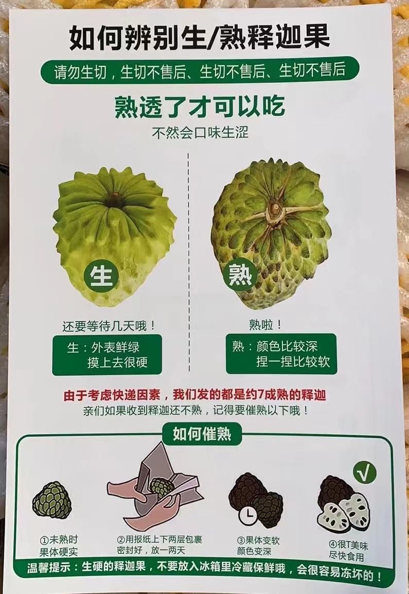 一件代发货云南凤释迦果来自云南的热带水果甜蜜蜜如初初恋美妙