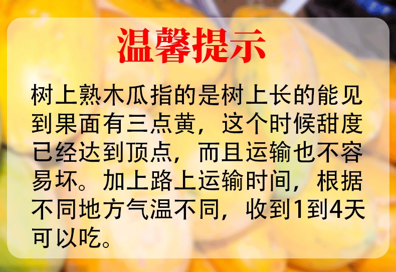 【树上熟】云南冰糖红心木瓜收到即食当季新鲜水果包邮产地直发