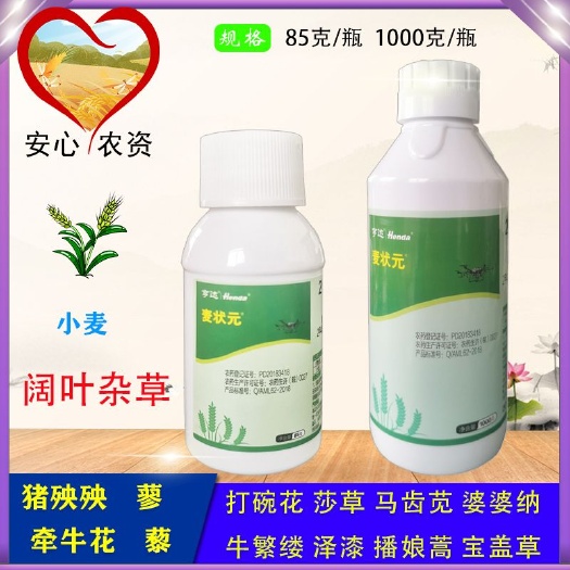 芜湖麦状元2甲4氯双氟磺草胺氯氟吡氧乙酸麦田泽漆阔叶草除草剂