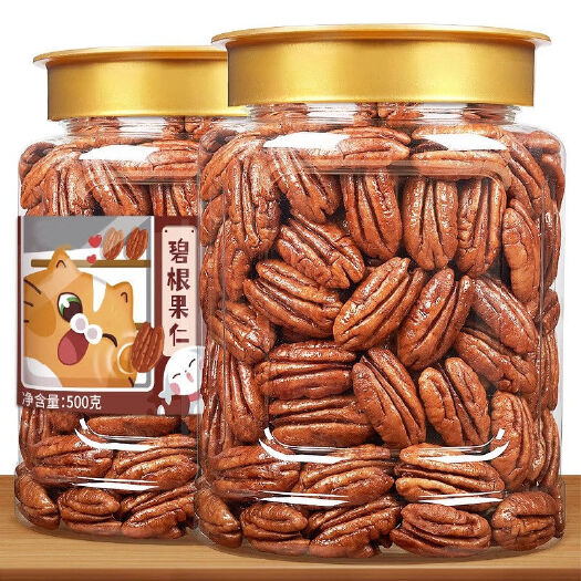 新货碧根果仁250g罐装奶香味坚果零食批发散装干果含罐装