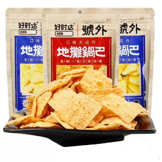 重庆市好时达地摊锅巴香辣玉米烧烤味老式锅巴膨化食品网红休闲零食小吃