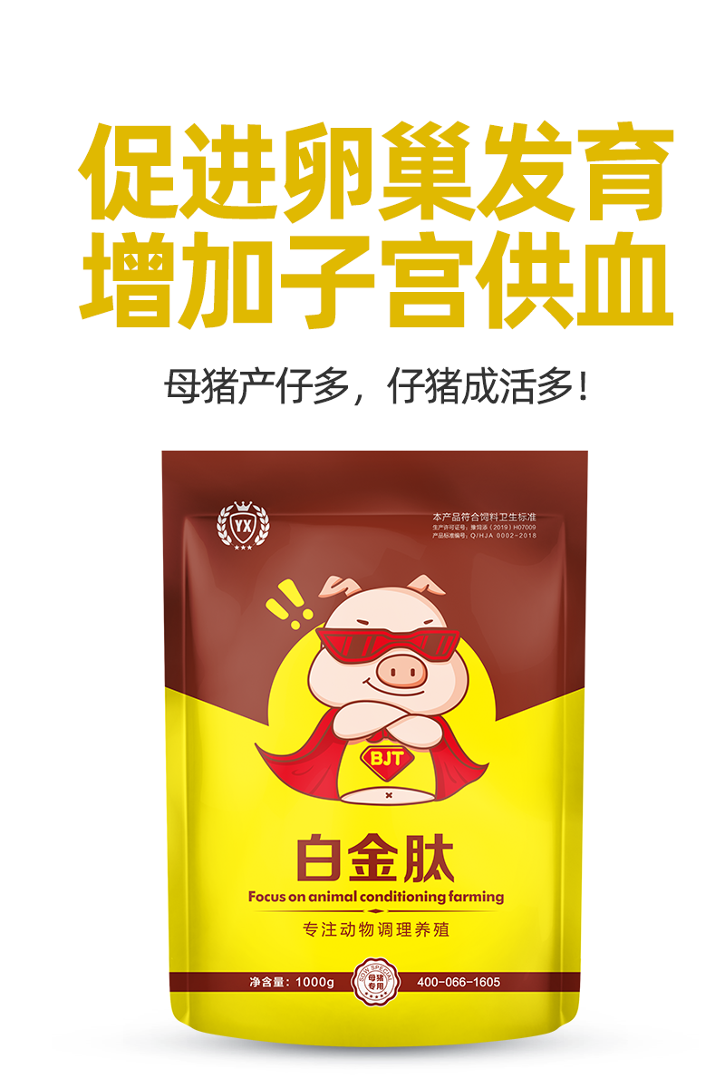 白金肽  提高母猪健康水平提高母猪产仔率