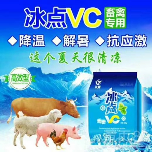 原阳县VC应激灵 养殖场降温就用冰点VC牛羊降温防暑添加剂可兑水喷雾的降温产品