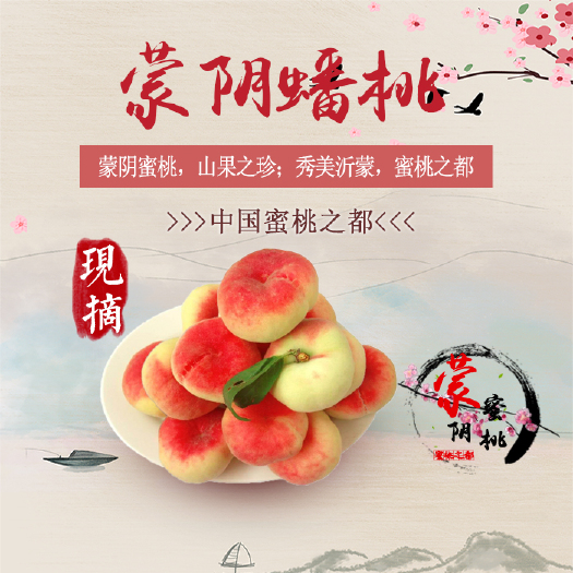 蒙阴县蒙阴蜜桃-红蟠桃，蜜桃代收，一件代发，视频看货，产地直供