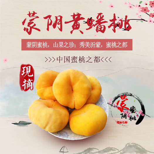 蒙阴县黄蟠桃 蒙阴蜜桃-水蜜桃，蜜桃代收，一件代发，视频看货，产地直供