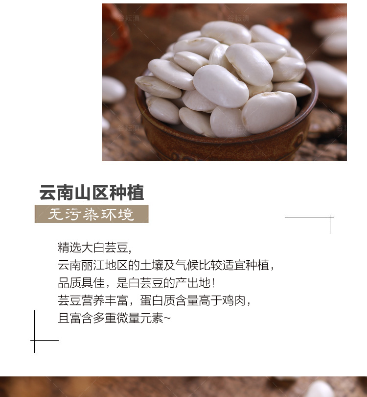  大白蕓豆1kg散裝云南麗江特產(chǎn)農(nóng)家白云豆豆類雜糧大豆子干貨