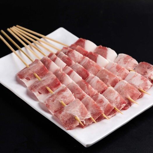 郑州罗阿婆五花肉猪肉串烧烤烤串火锅食材整箱批发铁板串商用