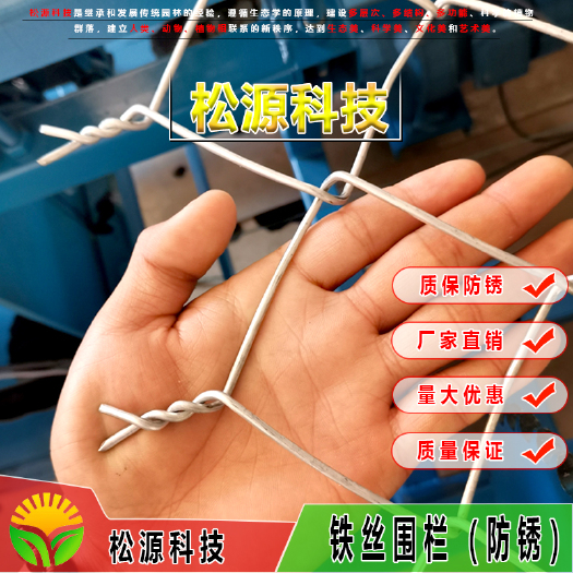 南宁护栏网/ 镀锌铁丝网围栏钢丝网勾花网果园养殖铁丝网防护网养鸡养狗