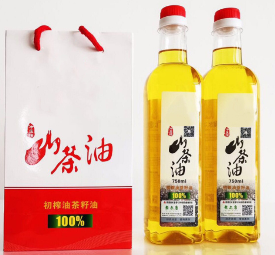 长沙双重有机认证 山茶油750ml*2 PE瓶+礼盒