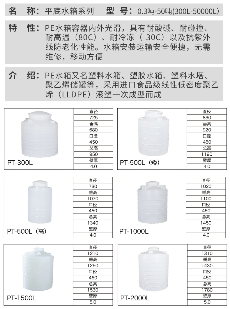  5吨农业灌溉水箱养殖蓄水桶消防水池雨水收集桶