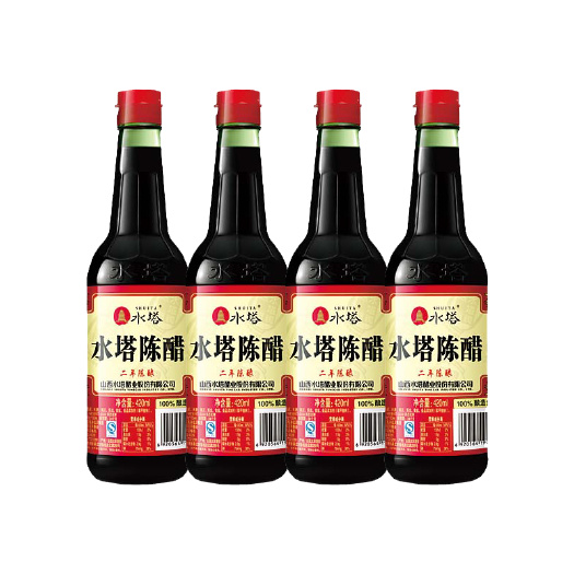 吕梁 山西特产 水塔陈醋420ml×4瓶 红盖瓶装酿造食醋饺子吃面