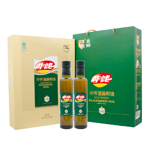 大同 华健冷榨亚麻籽油250ml*4瓶（礼盒）