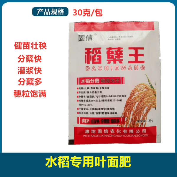  水稻专用叶面肥 稻糵王 健苗状秧 粉蘖快 灌浆快 穗粒饱满